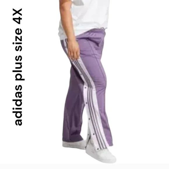 Adidas | 2 Pair Women's Snap Away Track Pants | 1 Blue 1 Purple | Plus Size 4X - Picture 10 of 14